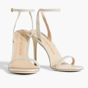 ✨Stuart Weitzman BarelyNude glittered leather sandals